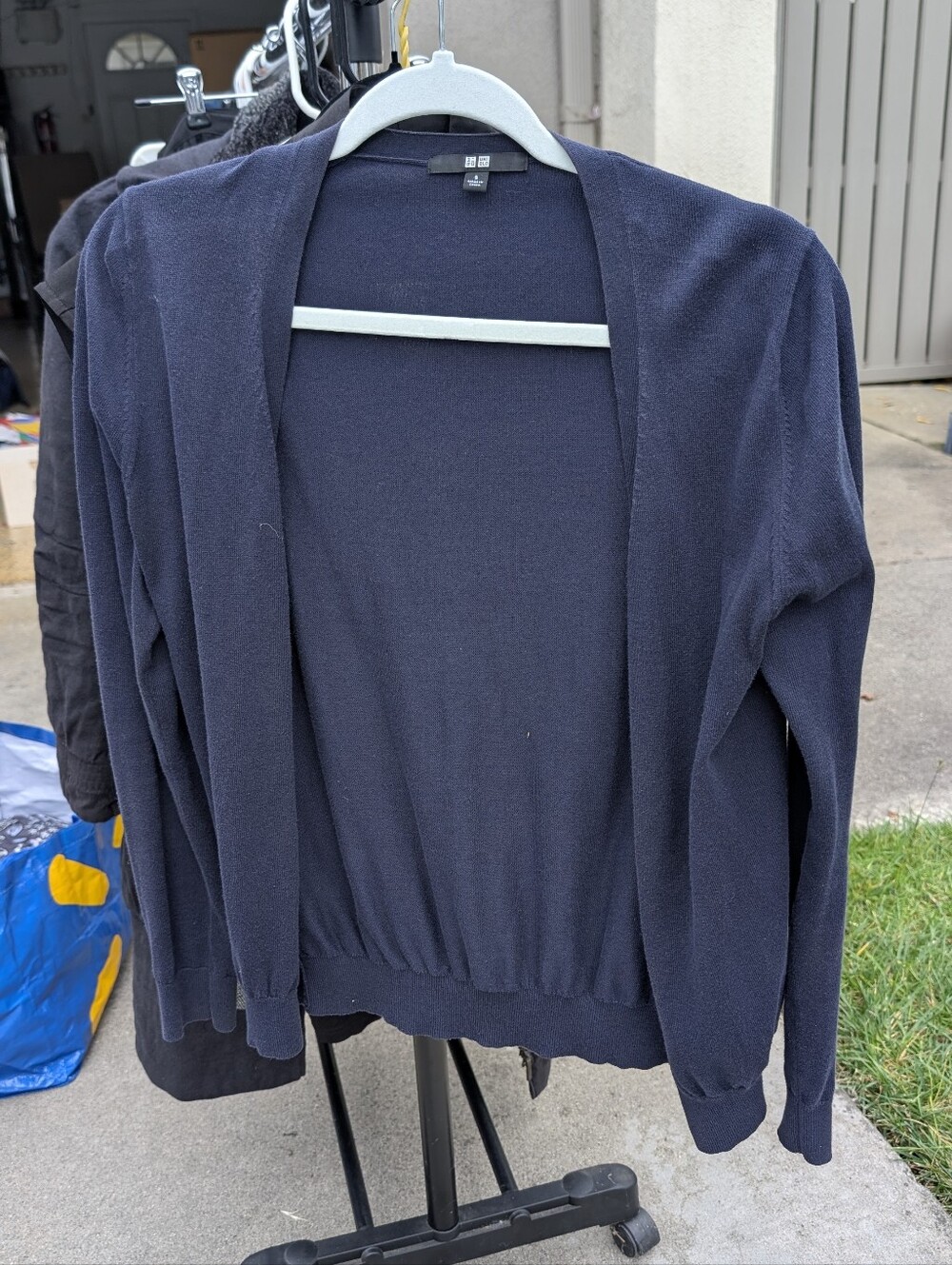 Uniqlo Dark Navy Open-Front Button Up Women's Cardigan